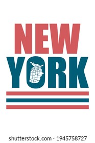 New York vector. New York Text Vector. USA Design