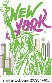 Vector de Nueva York para la impresión de afiches, pegatinas y ropa