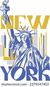 New York Vector for Tourism Poster, Sticker, and Apparel Printing