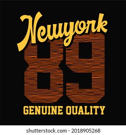 Tipografía de diseño de camisetas vectoriales de Nueva York