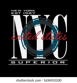 new york vector typography design t shirt print illustration art
