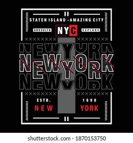 new york, vector typography illustration design for print