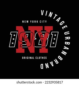 New york vintage denim typography, t-shirt graphics, vectors