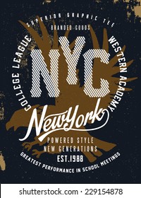 new york vintage graphic for t-shirt