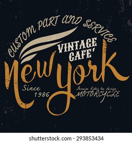 new york vintage motor typographic for t-shirt design,tee graphic,vector illustration