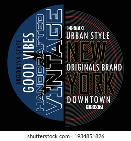 New york Vintage Stylish Typography Graphic Slogan T shirt Stock Vector Illustration Design