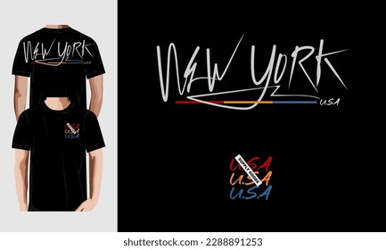 New York vintage typography Vector illustration design for fashion graphics, t shirt prints.