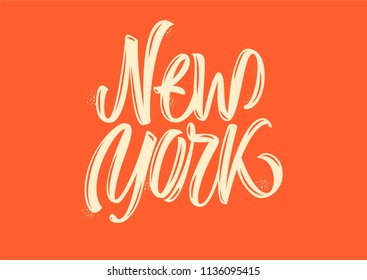 New York vintage vector lettering sign