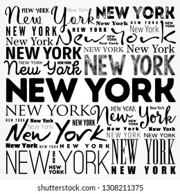 New York wallpaper word cloud, travel concept background