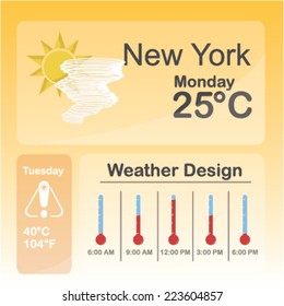 new York weather condition over color background