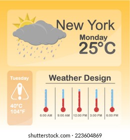 new York weather condition over color background