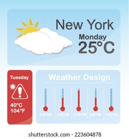 new York weather condition over color background