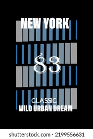 new york wild urban dream,t-shirt design fashion vector