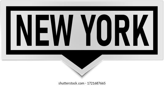 New York word on sticker- vector illustration