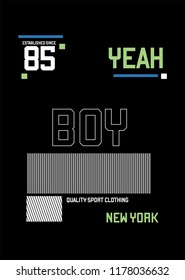 new york yeah boy,t-shirt design vector illustration