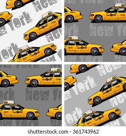 New York Yellow Taxi Cab seamless background