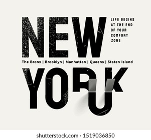 New York/ new you typography slogan for fashion print