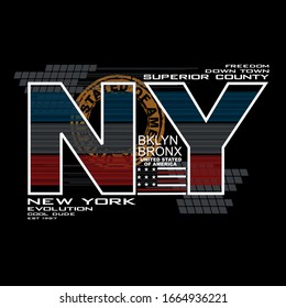 new york,bronx,brooklyn city typography graphic t shirt print vector illustration design