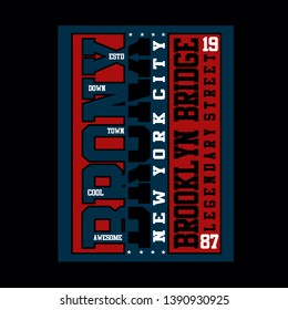 new york,bronx,brooklyn tee element vintage graphic t shirt print vector typography illustration design