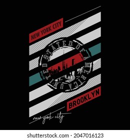 New york,brooklyn city text,lettering images stylish typography graphic slogan t shirt print vector illustration design