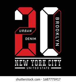 new york,brooklyn denim typography design for t-shirt graphic,vector illustration