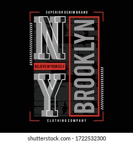 new york,brooklyn graphic design typography for t shirt print.