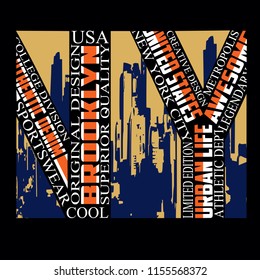 New york,brooklyn sport athletic typography vector illustration for t shirt