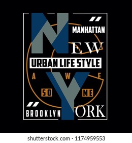New york,brooklyn typography vector illustration for t shirt