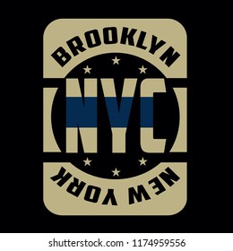 New Yorkbrooklyn Typography Vector Illustration T Stock Vector (Royalty ...