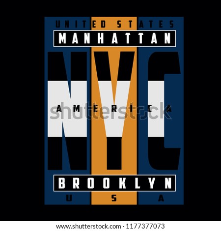 New york,brooklyn typography vector illustration for t shirt