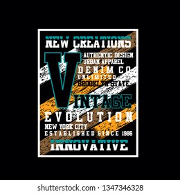 new york,brooklyn vintage evolution tee element graphic t shirt print vector illustration design