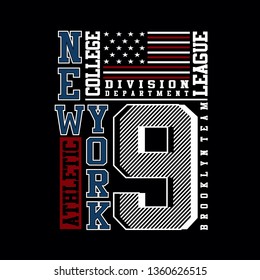 new york,brooklyn,bronx lettering tee element vintage graphic t shirt print vector illustration design 