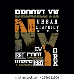 new york,brooklyn,lettering,images tee element vintage graphic t shirt print vector illustration typography design