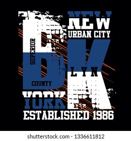 new york,brooklyn,lettering,images tee element vintage graphic t shirt print vector illustration typography design