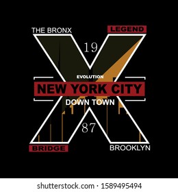 new york,brooklyn,tee typography graphic t shirt print vector illustration design
