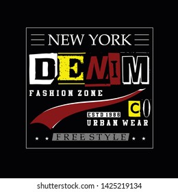 new york,brooklyn,urban denim,tee element vintage graphic t shirt print vector illustration design