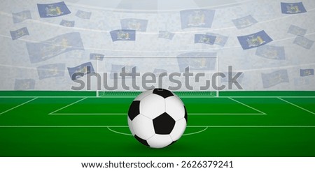 New Yorker Football Arena Full of Fans with National Flags, Sports Event Illustration. Ideal for use in sports event promotions, football themed designs, and tournament advertisements.