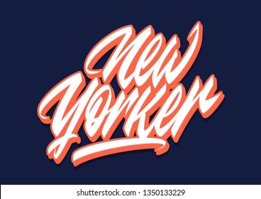 New Yorker Vector Lettering Script Logo Element