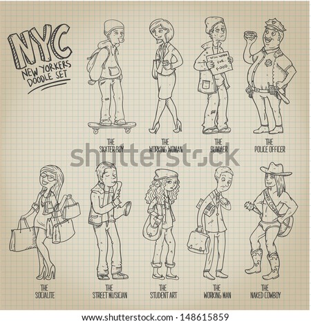 New Yorkers Doodle Set