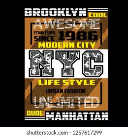 New york,images design typography vector illustration for t shirt