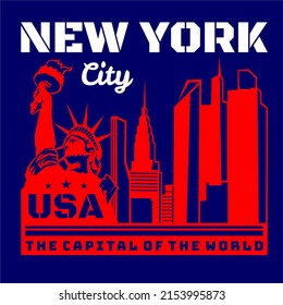 New Yorklandmark vector illustration, landmark of New York, USA, Landmark vector design