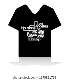 New York,Los angeles,Las vegas,Chikago,Huston sticker emblem t shirt design