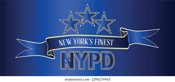 New Yorks Finest NYPD spoof law officer shield badge isolated on white.