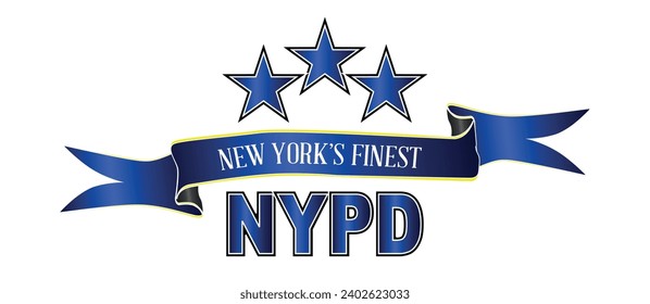 New Yorks Finest NYPD spoof law officer shield badge isolated on white.