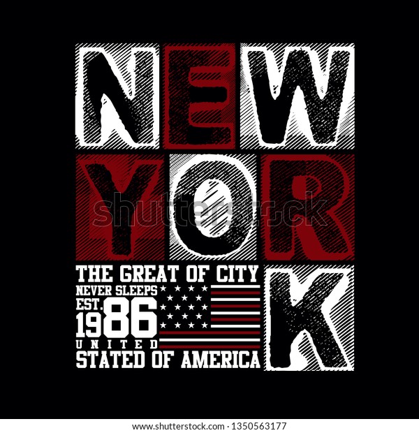 ニューヨーク T字型エレメントのビンテージグラフィックtシャツ印刷ベクター印刷イラストデザイン のベクター画像素材 ロイヤリティフリー