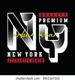 new york,urban wear,ny,letters tee typograpy graphic t shirt stock vector illustration design