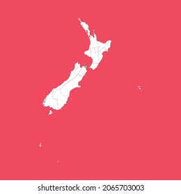 nuevo mapa blanco de zaeland con detalles negros fondo rojo aislado 