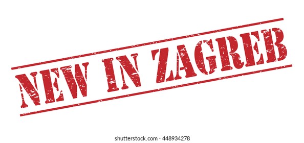 new in zagreb vector stamp on white background
