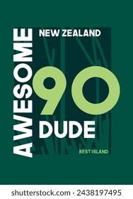 new zealand awesome dude,t-shirt design fashion vector