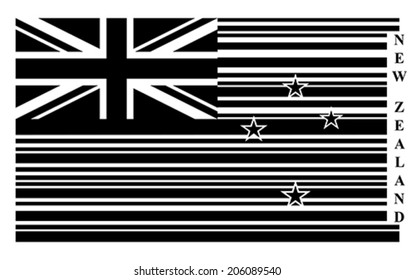 New Zealand barcode flag, vector